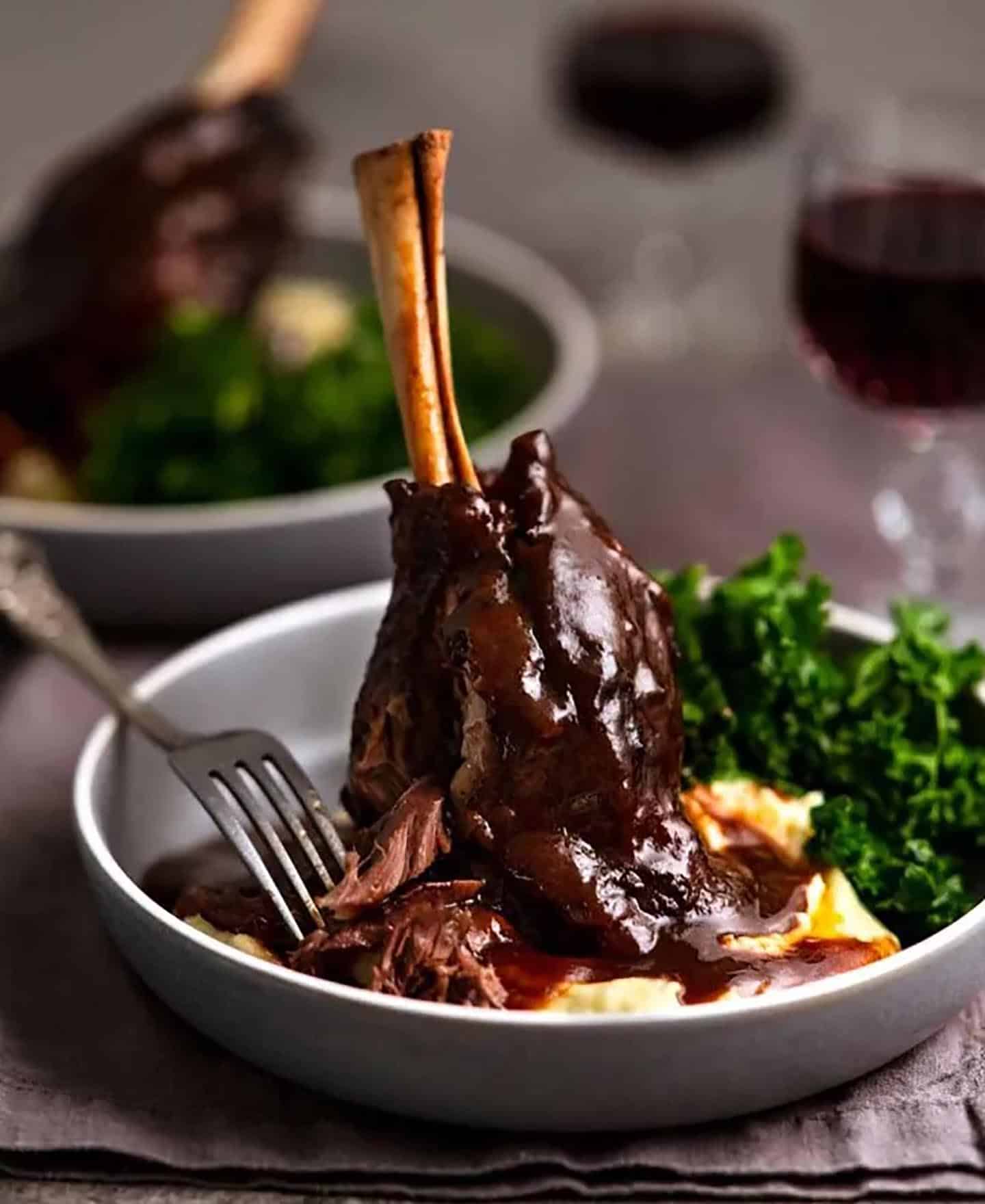 Lamb Shanks with Red Wine Sauce - Miz En Place