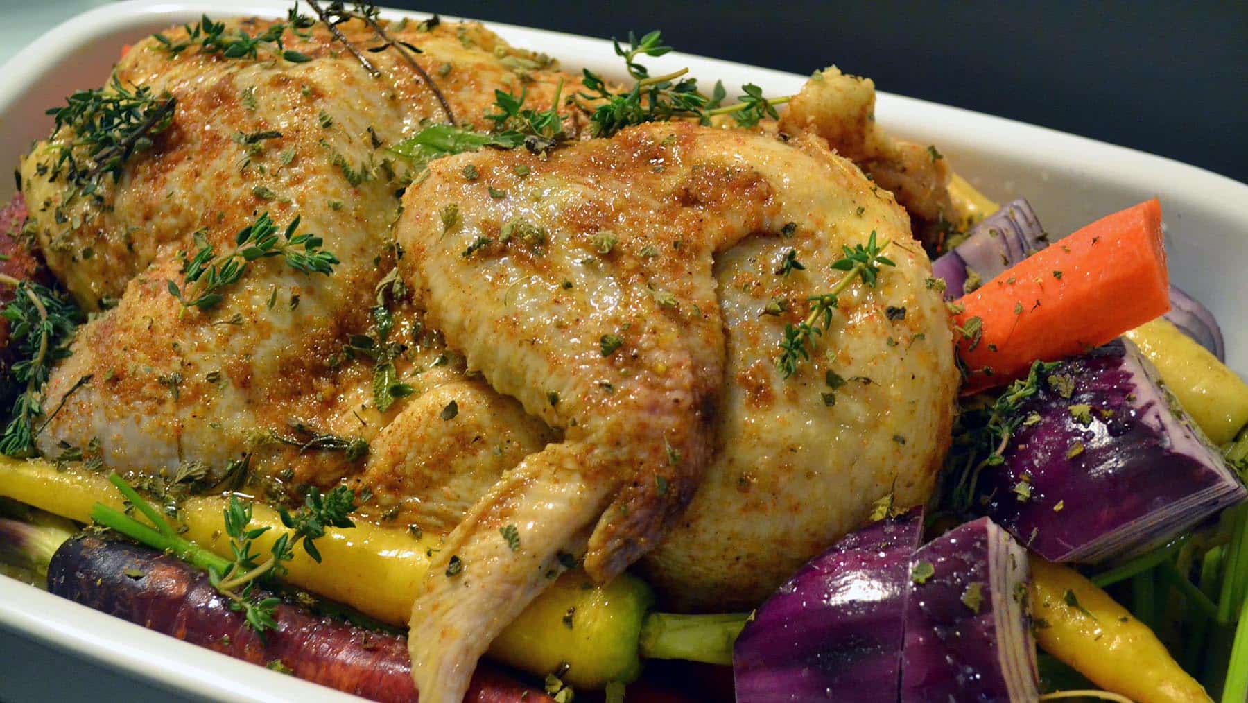 Lemon Roasted Chicken and Rainbow Carrots - Miz En Place