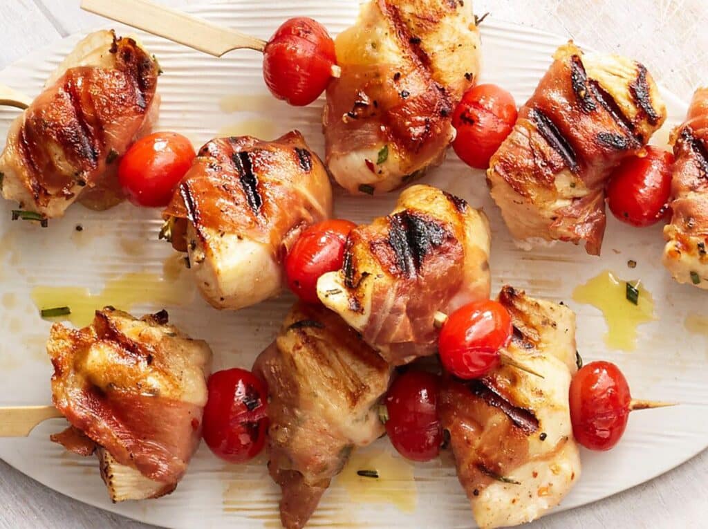 Prosciutto-Wrapped Chicken Kebabs