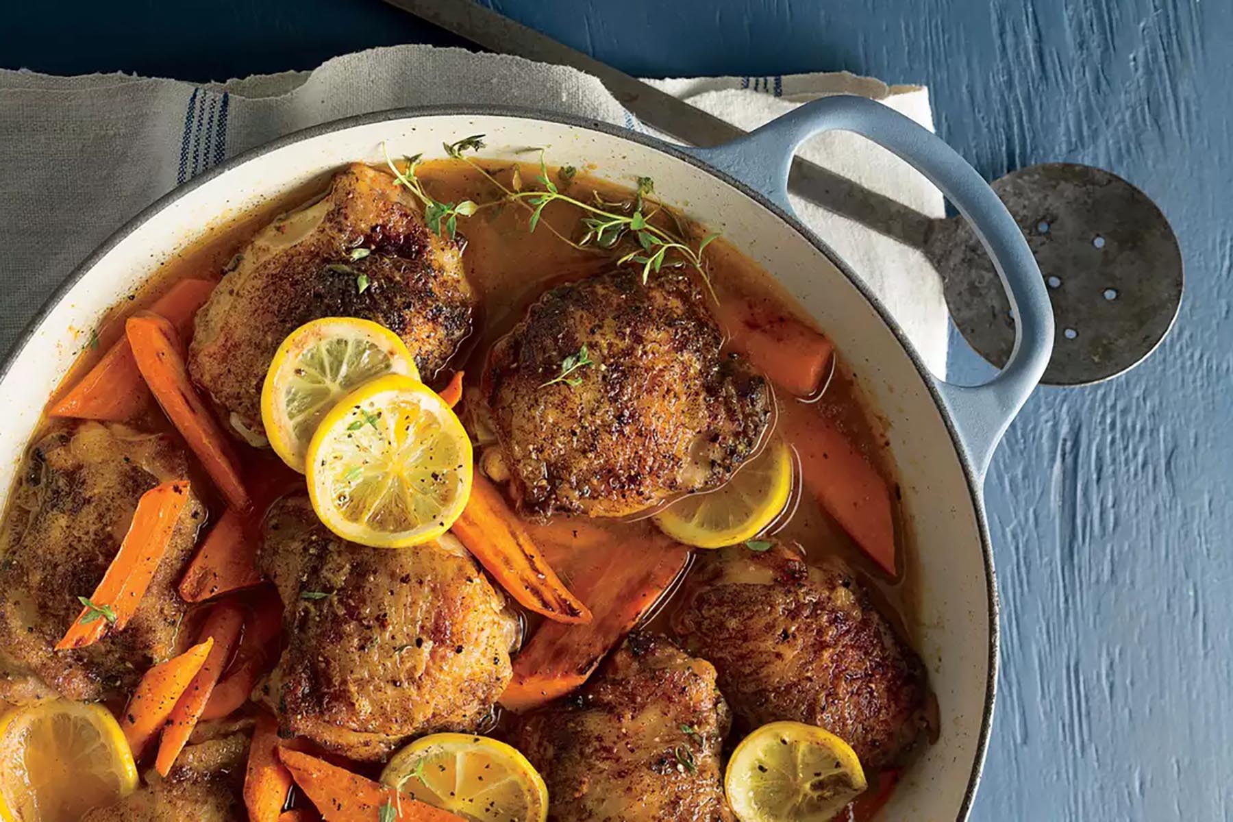 Braised Chicken Thighs with Carrots and Lemons - Miz En Place