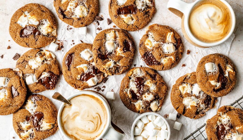 Chocolate Chunk Toasted Marshmallow Ginger Cookies