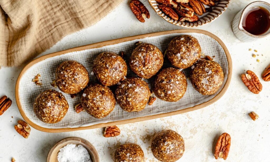 No-Bake Salted Maple Pecan Pie Bites