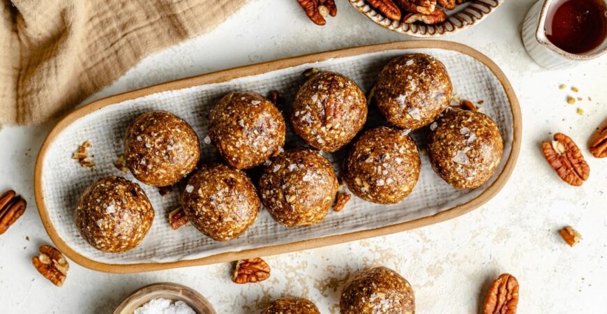 No-Bake Salted Maple Pecan Pie Bites