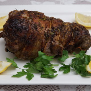 Herb & Spinach Stuffed Roast Leg of Lamb