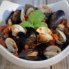 Sausage Ragu over Clams and Mussels