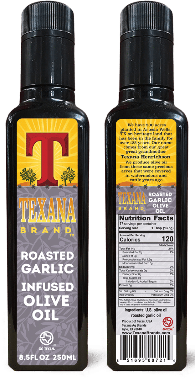 Texana Brands Roasted Garlic Infused Olive Oil