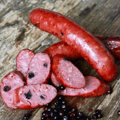 Pork, Bison, & Huckleberry Hand-Crafted Sausages – 4 packs/16 links