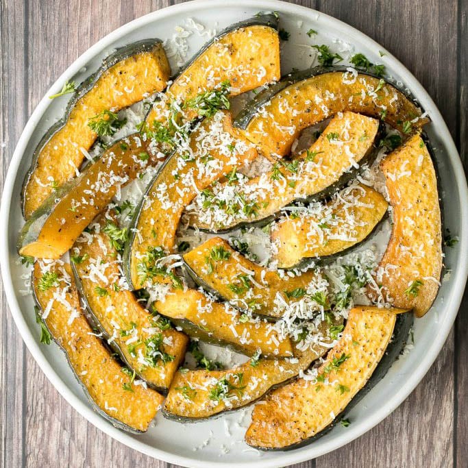 Roasted Pumpkin Wedges with Parmesan Cheese