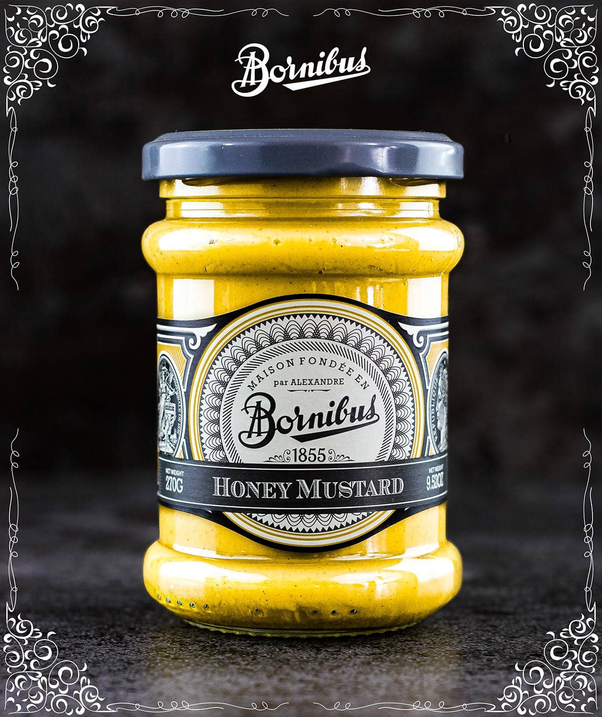 Bornibus Mustard: Honey (Moutarde au Miel), 9.5oz (270g)