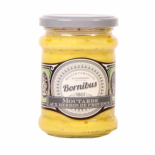 Bornibus Mustard : Provence Herbs (Moutarde aux herbes de Provence), 8.8oz (250g)