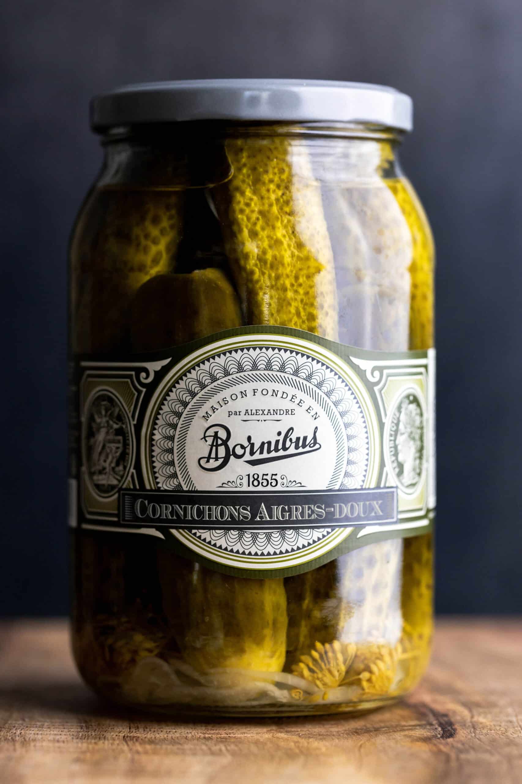 Bornibus Gherkins : Sweet and Sour (Cornichons Aigre-Doux) pickles, 30oz (860g)