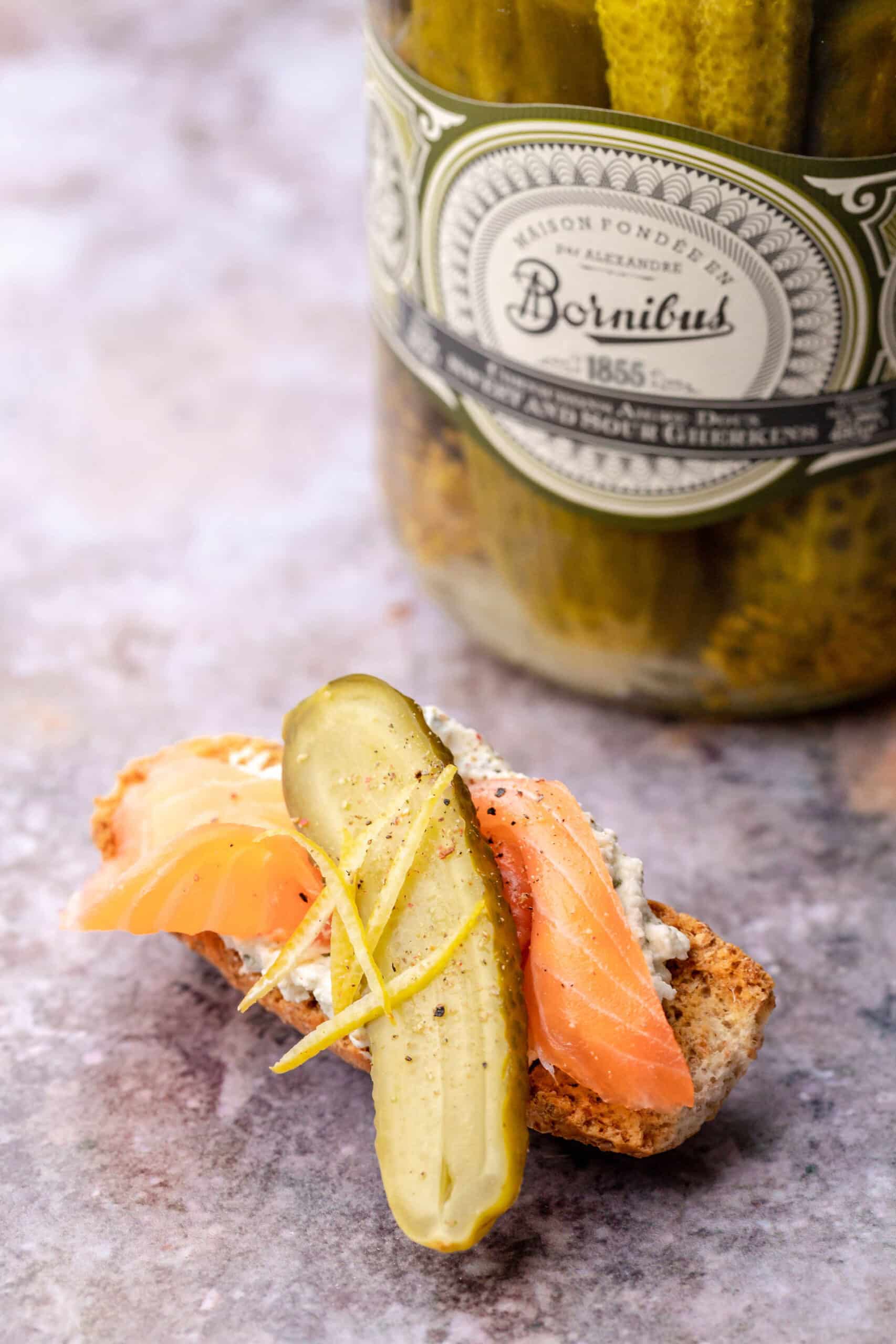 Bornibus Gherkins : Sweet and Sour (Cornichons Aigre-Doux) pickles, 30oz (860g)