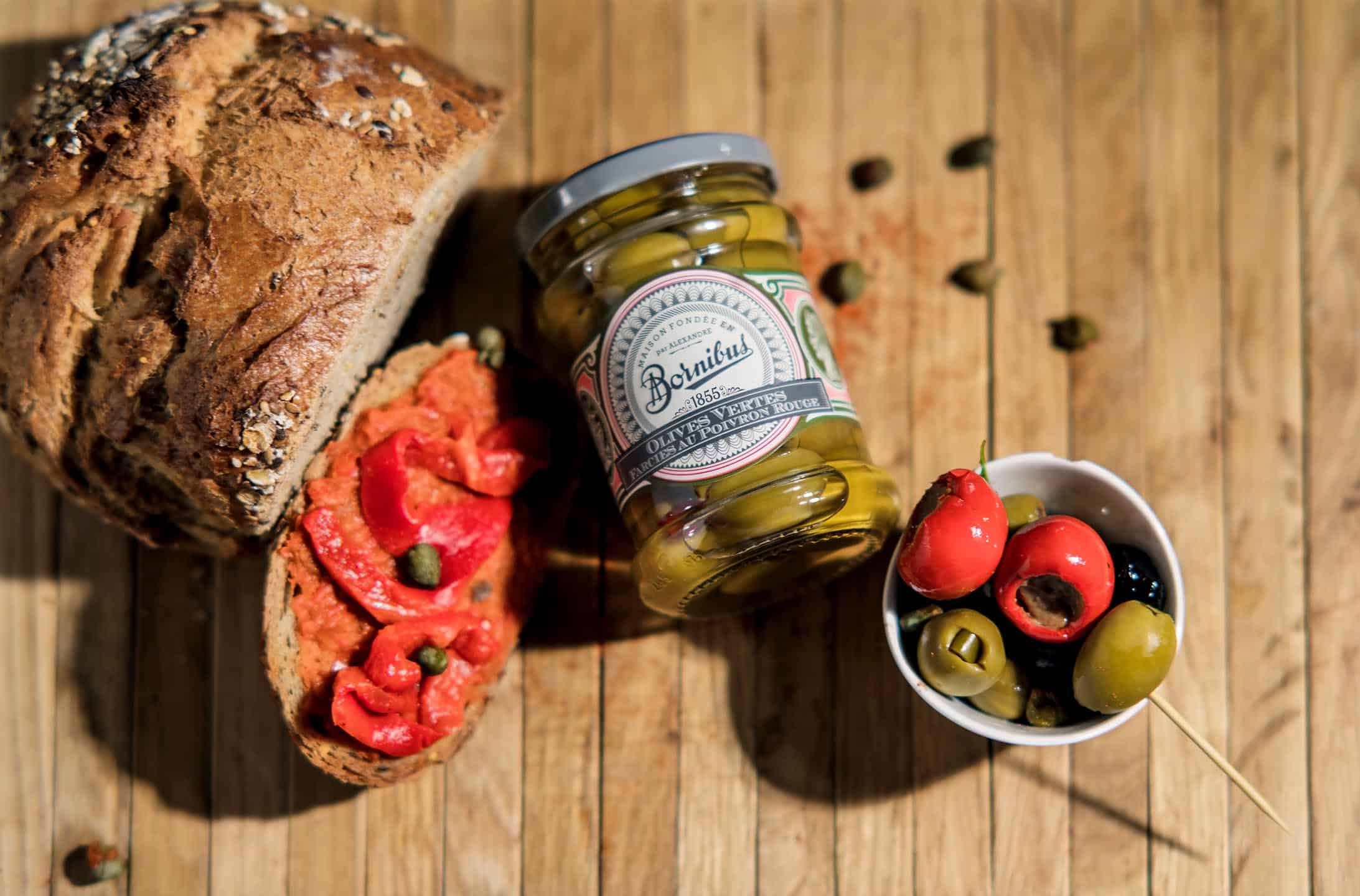 Bornibus Green Olives Green Olives Stuffed with Red Peppers (Olives