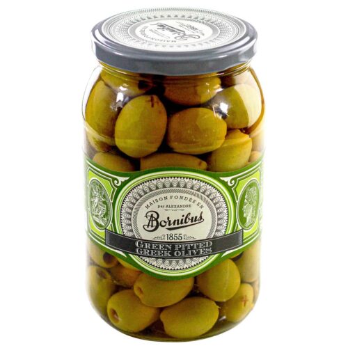Bornibus Green Olives : Greek olives, pitted, 33.5oz (950g)