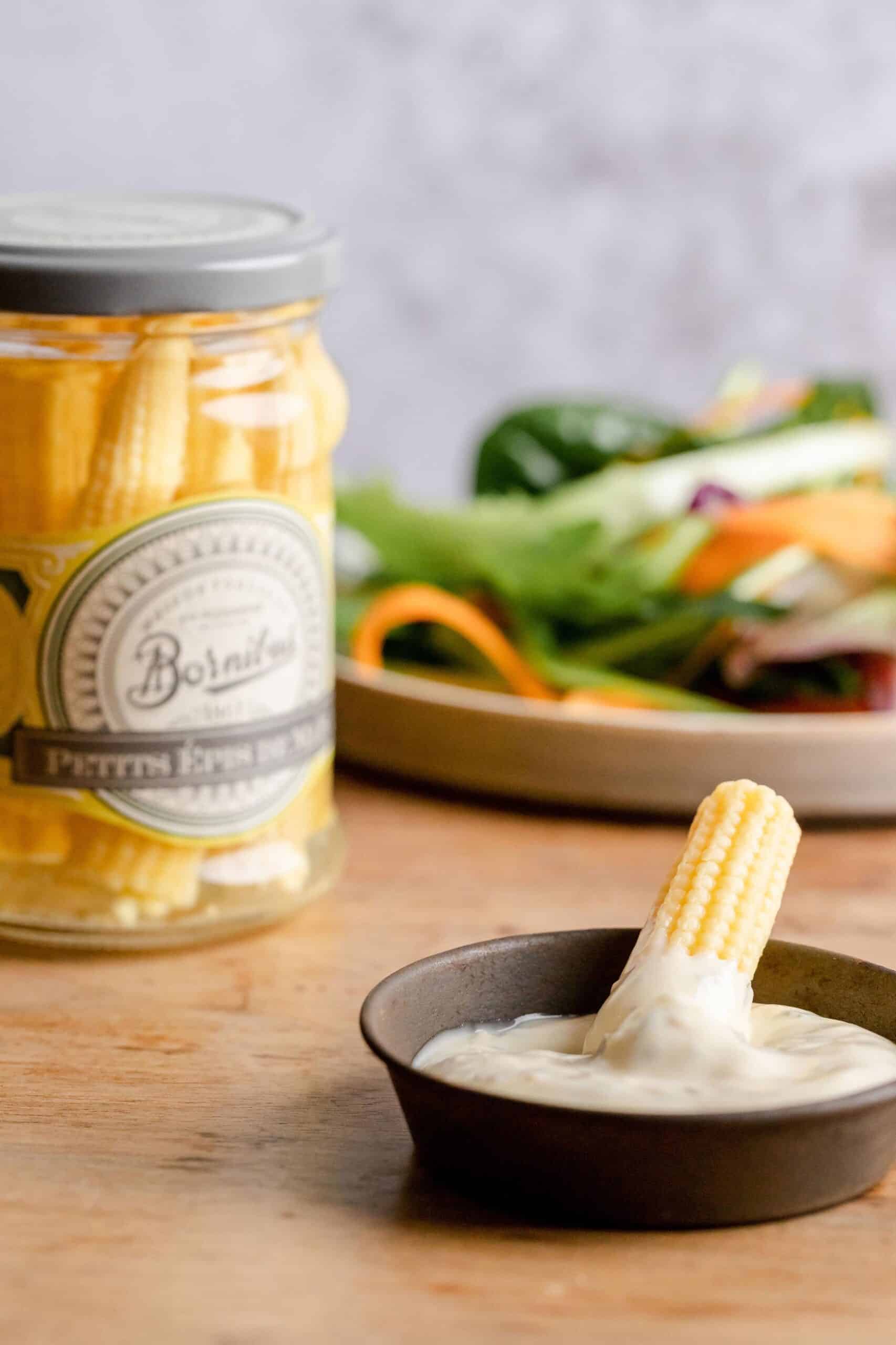 Bornibus Pickled Baby Corn (Petits épis de Maïs), whole, 8.8oz (250g)