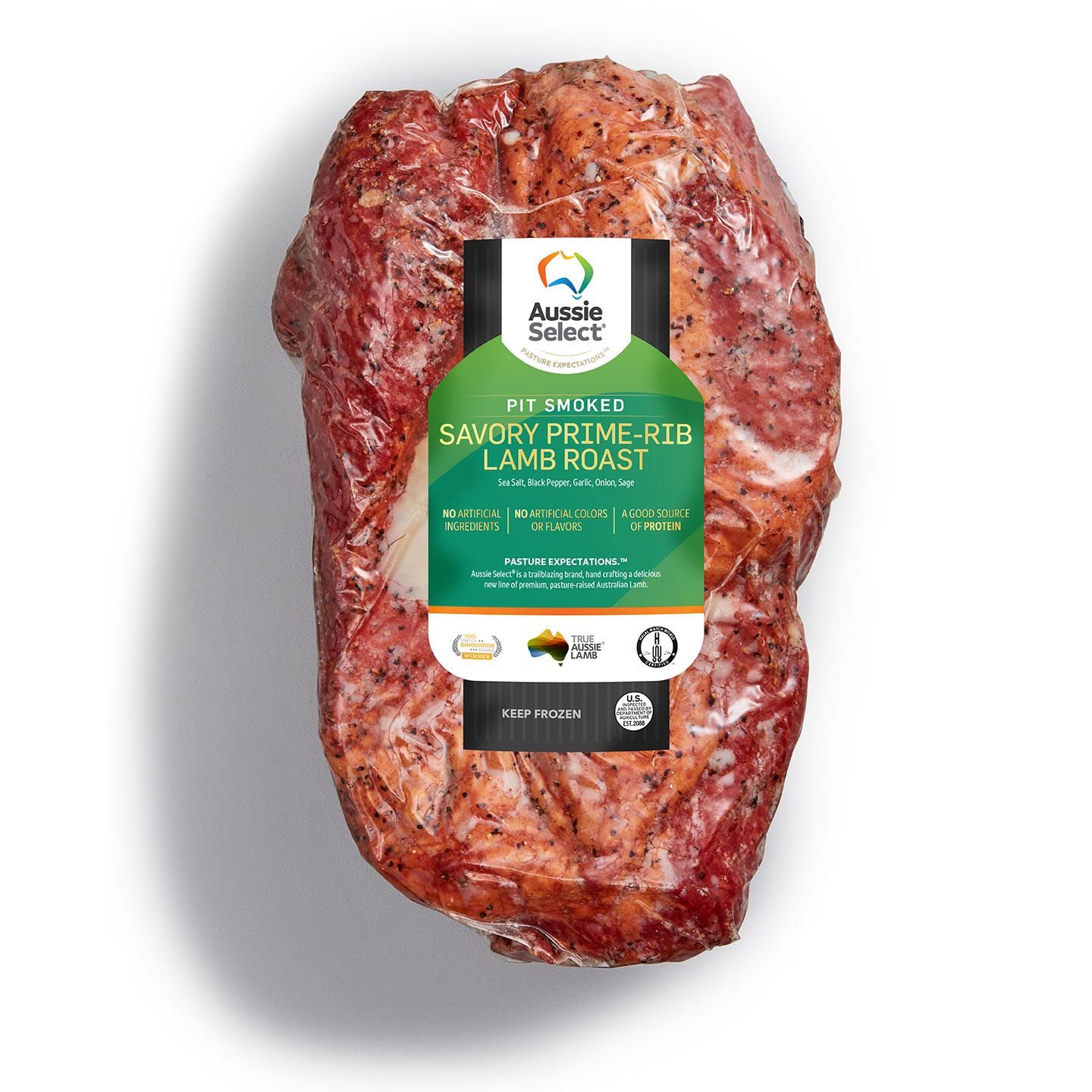 Aussie Select Pit Smoked Savory Prime Rib Lamb Roast, Whole, 1.6lbs