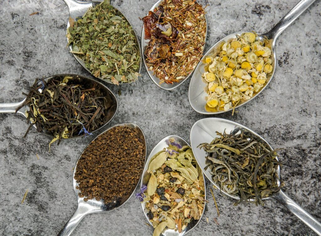 a variety of loose leaf teas