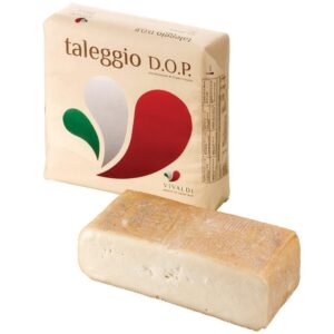 The softest, creamiest member of the famous Italian Stracchino cheeses, Taleggio was first made in the valley of the same name, located in the historic province of Bergamo. Taleggio made its debut in the international cheese markets after World War I, around the same time as its cousin Bel Paese. Its rough, rosy crust (inedible), pale yellow interior, and rich and buttery, fruity, slightly salty flavor are what give Taleggio its individuality. Taleggio's soft, incredibly flavorful interior is creamy in texture and has a pungent aroma. Perfect paired with bold red wines like Sangiovese, melted into polenta, or just served with crusty bread. The cheese imparts the essence of the Italian countryside in such a demonstrative manner that you could swear you were sitting among the cows on a grassy hillside in Lombardy.