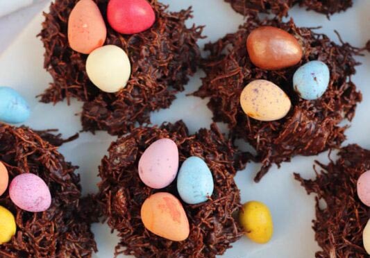 No-Bake Chocolate Easter Nests