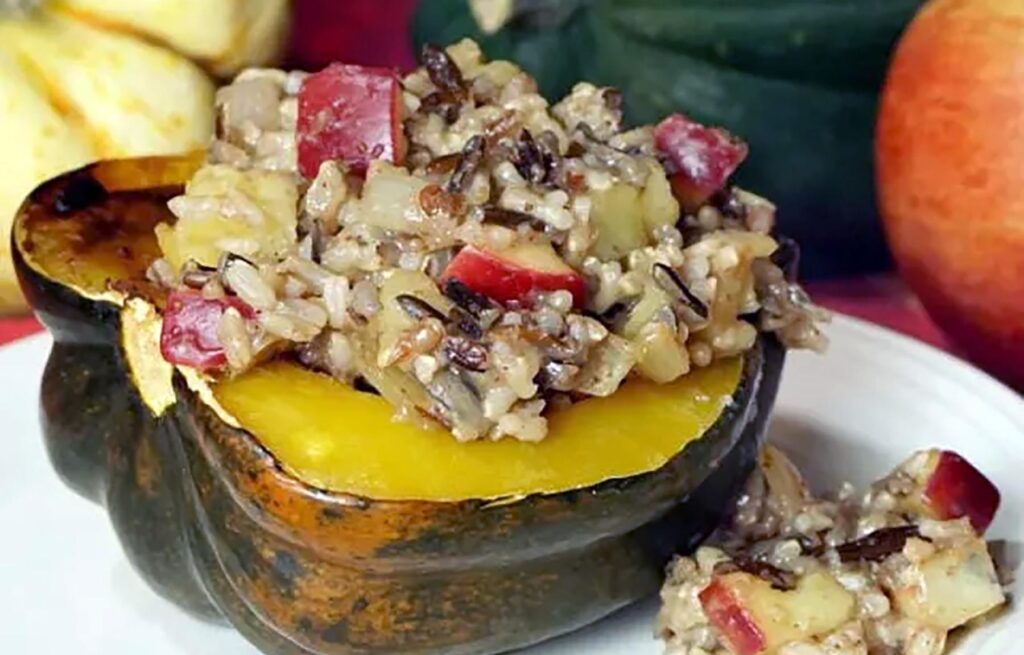 Harvest Wild Rice and Apple Stuffed Squash Harvest Wild Rice and Apple Stuffed Squash