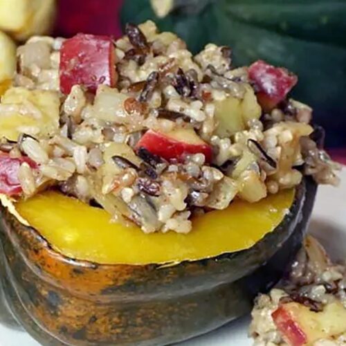 Harvest Wild Rice and Apple Stuffed Squash Harvest Wild Rice and Apple Stuffed Squash