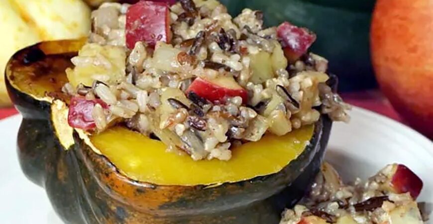 Harvest Wild Rice and Apple Stuffed Squash Harvest Wild Rice and Apple Stuffed Squash
