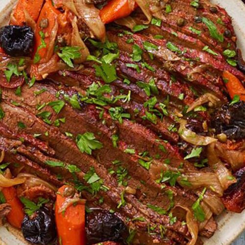 Moroccan-Style Brisket with Dried Fruit & Capers