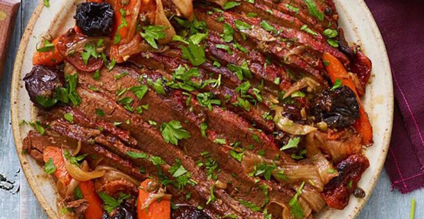 Moroccan-Style Brisket with Dried Fruit & Capers