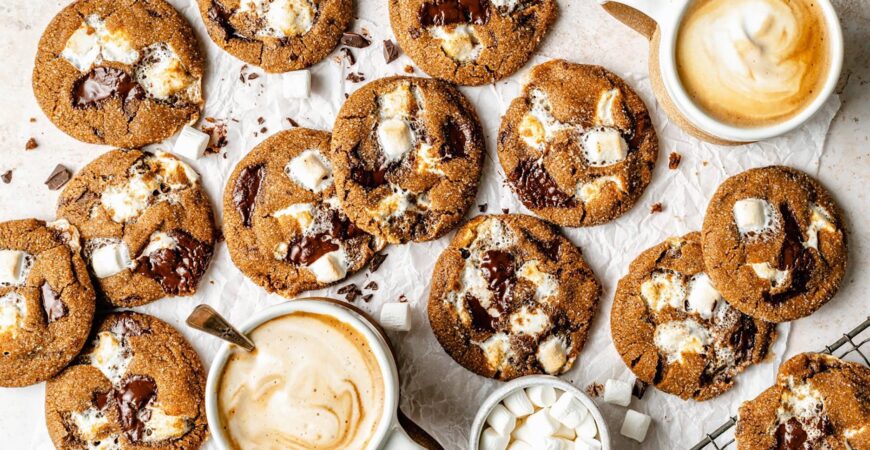Chocolate Chunk Toasted Marshmallow Ginger Cookies