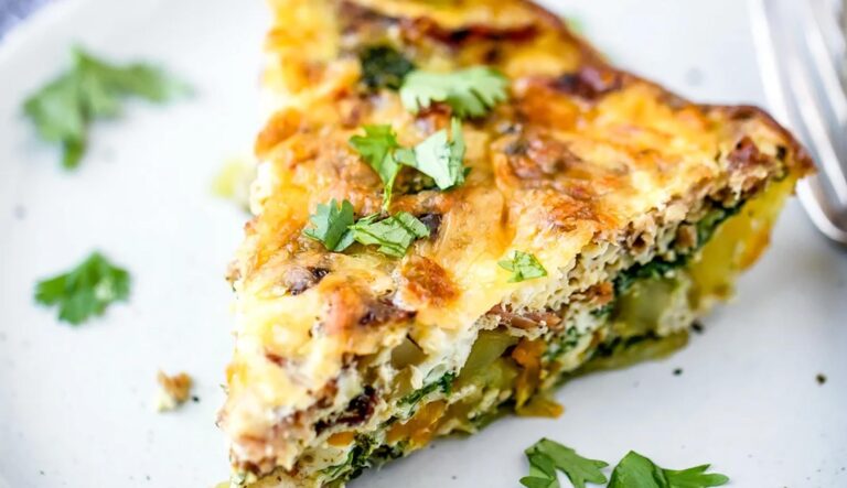 Jalapeño, Pepper Jack & Turkey Bacon Quiche with Potato Crust