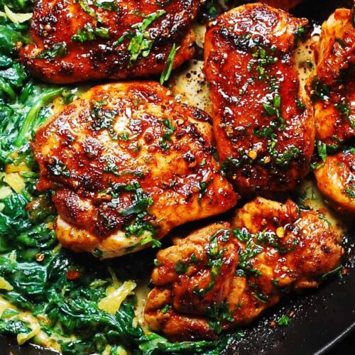 Smoked Paprika Chicken with Creamed Spinach