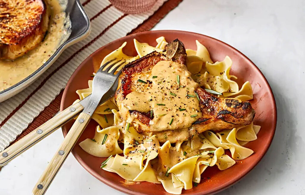 Pork Chops with Dijon-Buttermilk Sauce