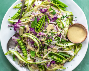 Shaved Spring Vegetable and Apple Salad with Ginger-Dijon Dressing