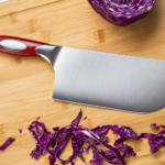 Curved cleaver with purple cabbage