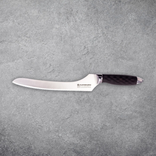 Offset Bread Knife With Lockable Blade Cover Offset Bread Knife With Lockable Blade Cover